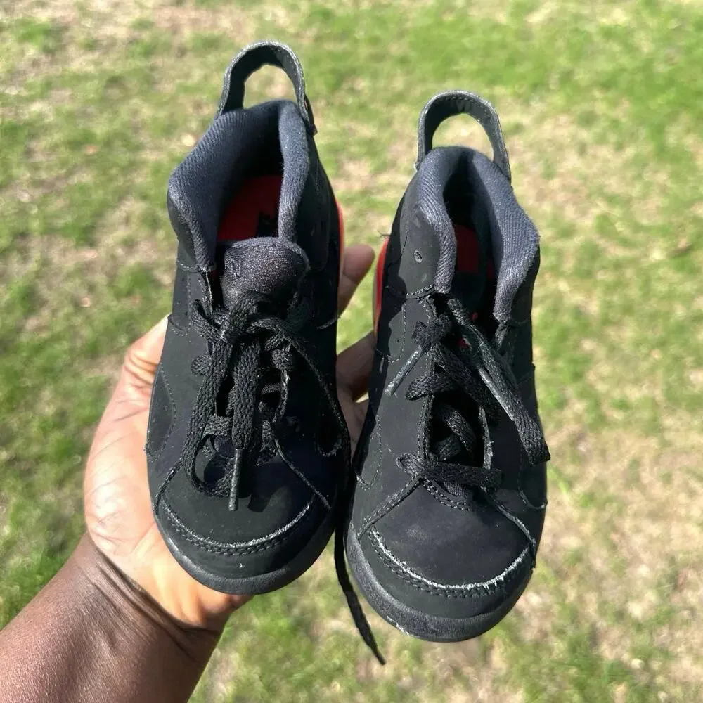 Nike Air Jordan 6 Retro Toddler Boy‎ Athletic Shoes Size 10 Black